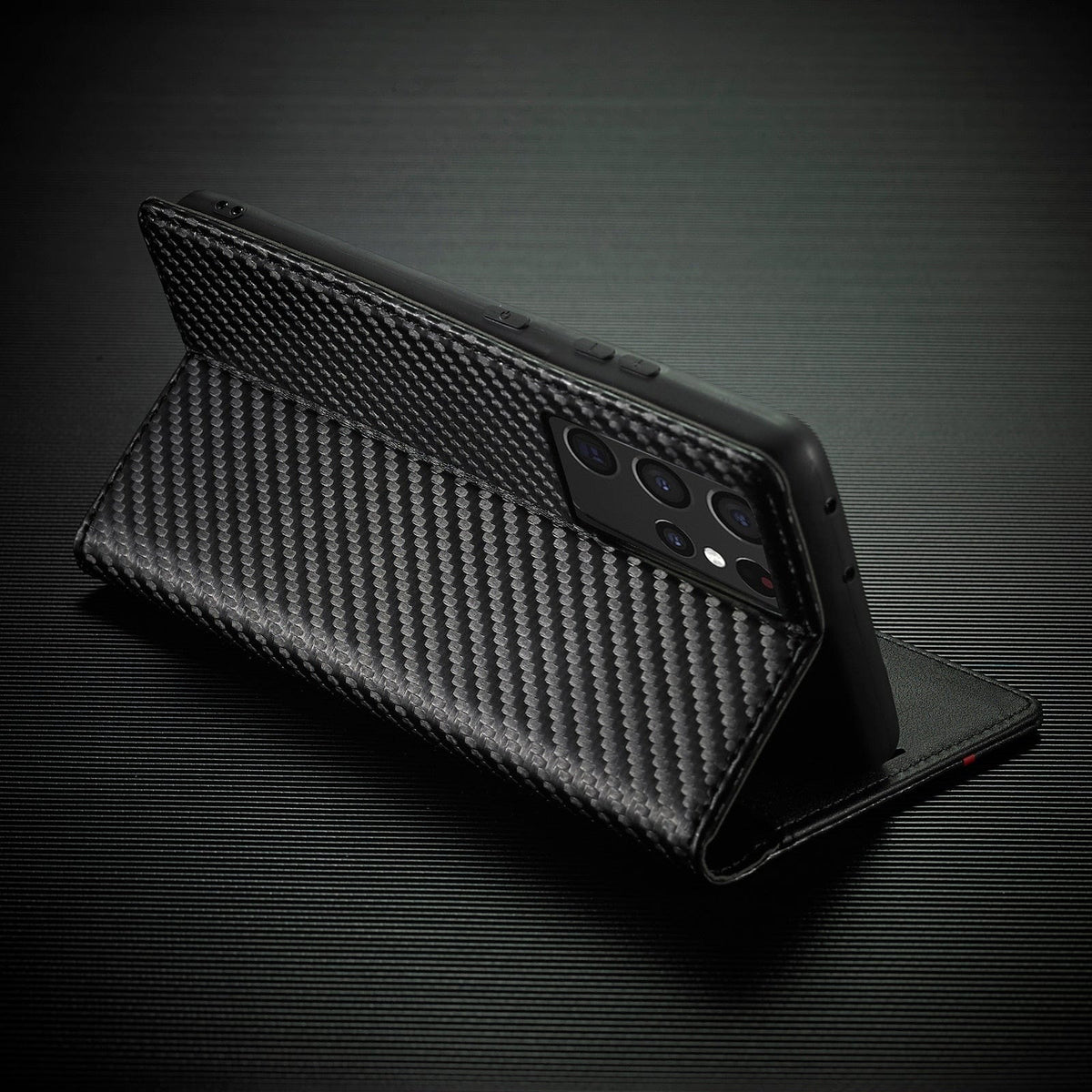 Avtoit | S23 Phone case | Card holder made of carbon fiber leather with magnetic closure