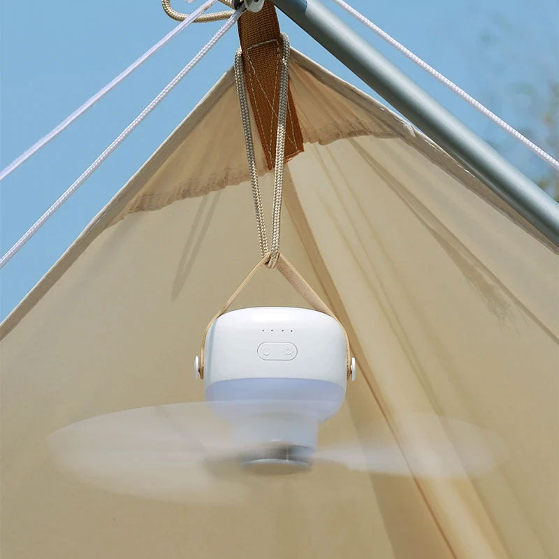Avtoit | Mini portable ceiling fan with LED light & remote control – 4 speeds, USB rechargeable