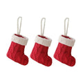 Avtoit | Charming Knitted Mini Christmas Socks – Red & Green Hanging Stockings for Festive Home, Party, & Table Décor