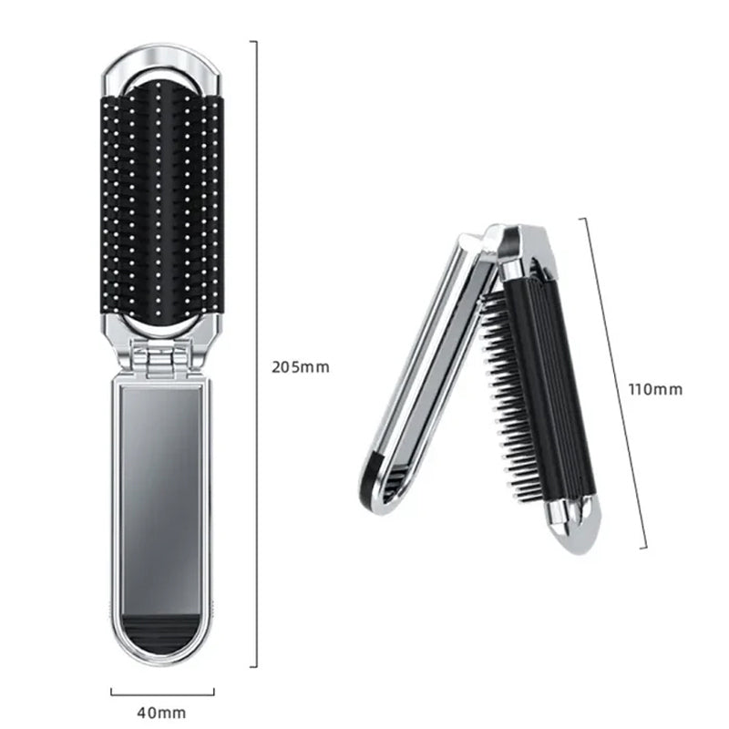 Avtoit | MirrorFlex Travel Mirror Hair Brush | Foldable & Compact | Practical Styling on the Go