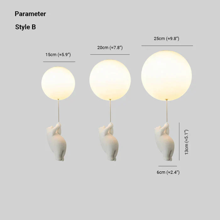 Avtoit | Children's Ceiling Lamp with Bear and Balloon - CloudBear