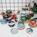 Avtoit | Christmas Candle Round Tin Box Set of 12– Perfect for Candy, Party Decor, or DIY Handmade Candles – Metal Container with Lid (2.2oz)