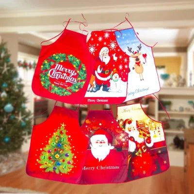 Avtoit | Christmas Cute Cooking Apron - Set of 6 - Home Kitchen Cooking Baking Oil-proof Apron