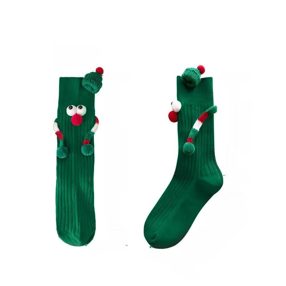 Avtoit | Christmas Holding Hands Socks- Elastic Cartoon Socks Perfect Funny Holiday Gift for Winter