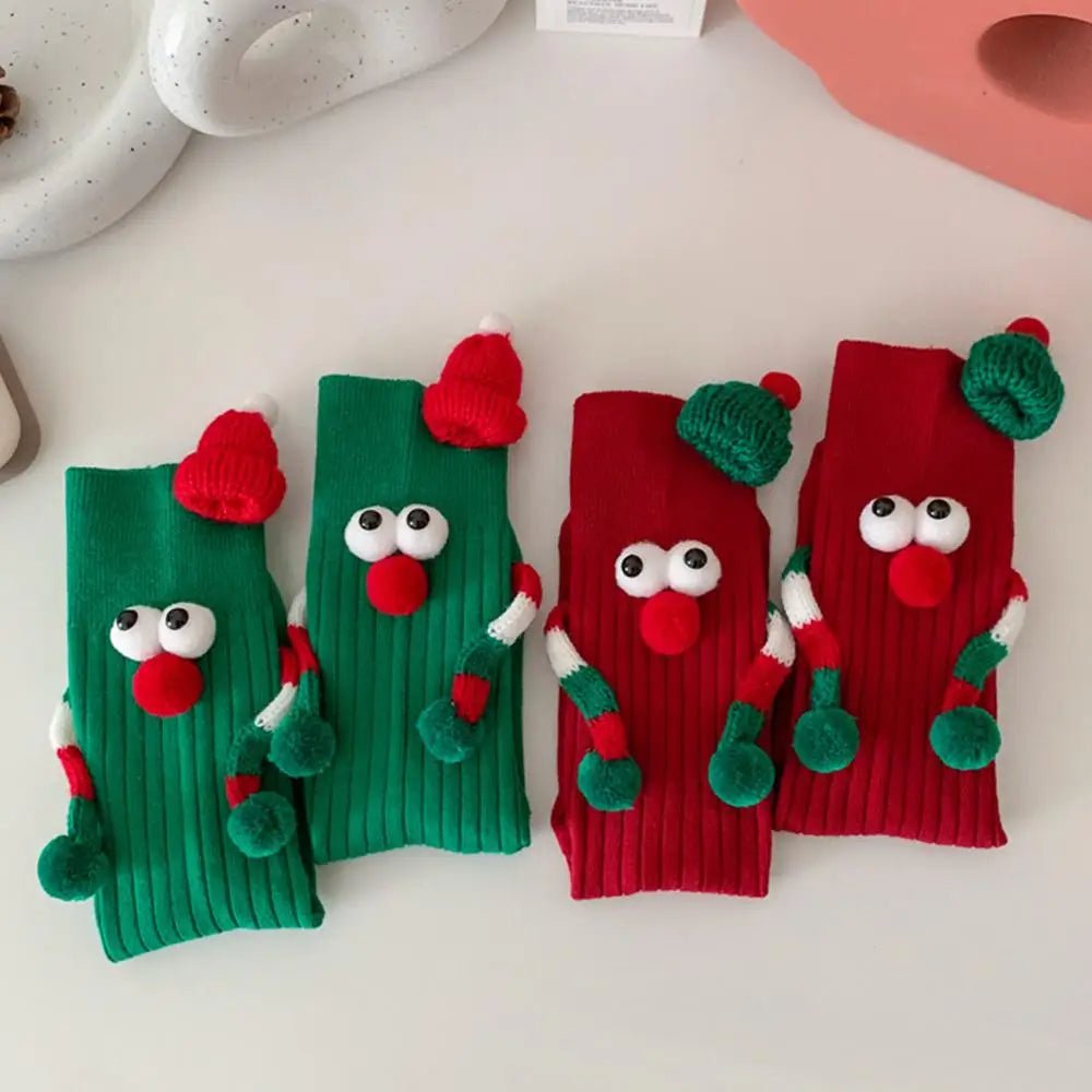 Avtoit | Christmas Holding Hands Socks- Elastic Cartoon Socks Perfect Funny Holiday Gift for Winter