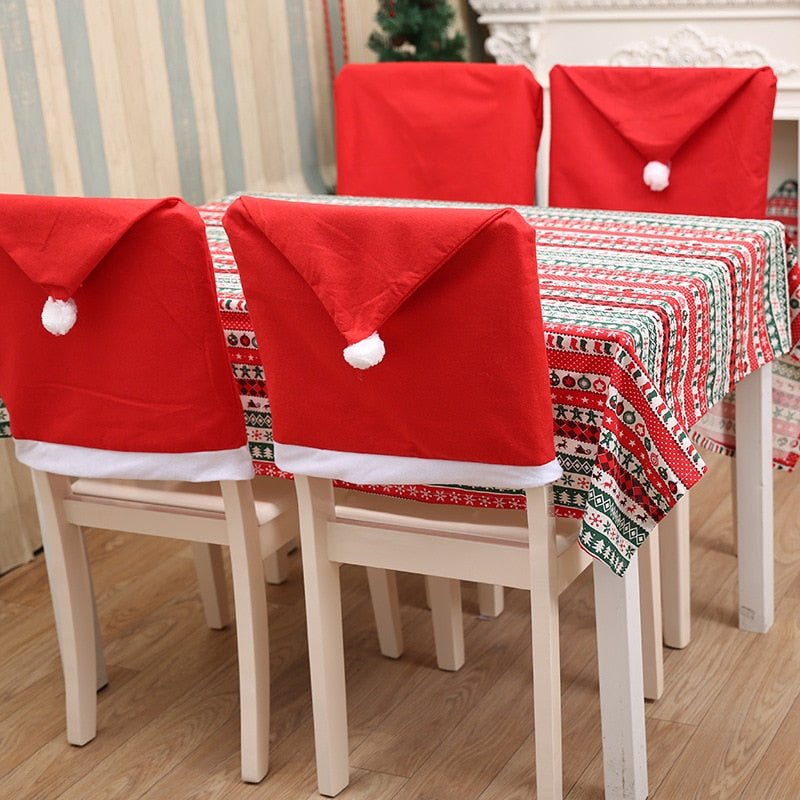 Avtoit | Christmas Santa Hat Chair Covers - Festive Chair Elegance - 4 piece set