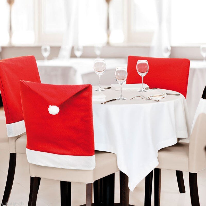 Avtoit | Christmas Santa Hat Chair Covers - Festive Chair Elegance - 4 piece set