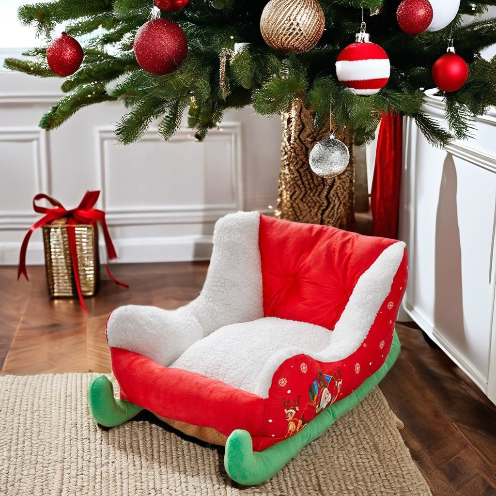 Avtoit | Christmas Sleigh Pet Bed – Warm Cloud Nest for Cats & Dogs, the Perfect Winter Retreat for Your Furry Friends