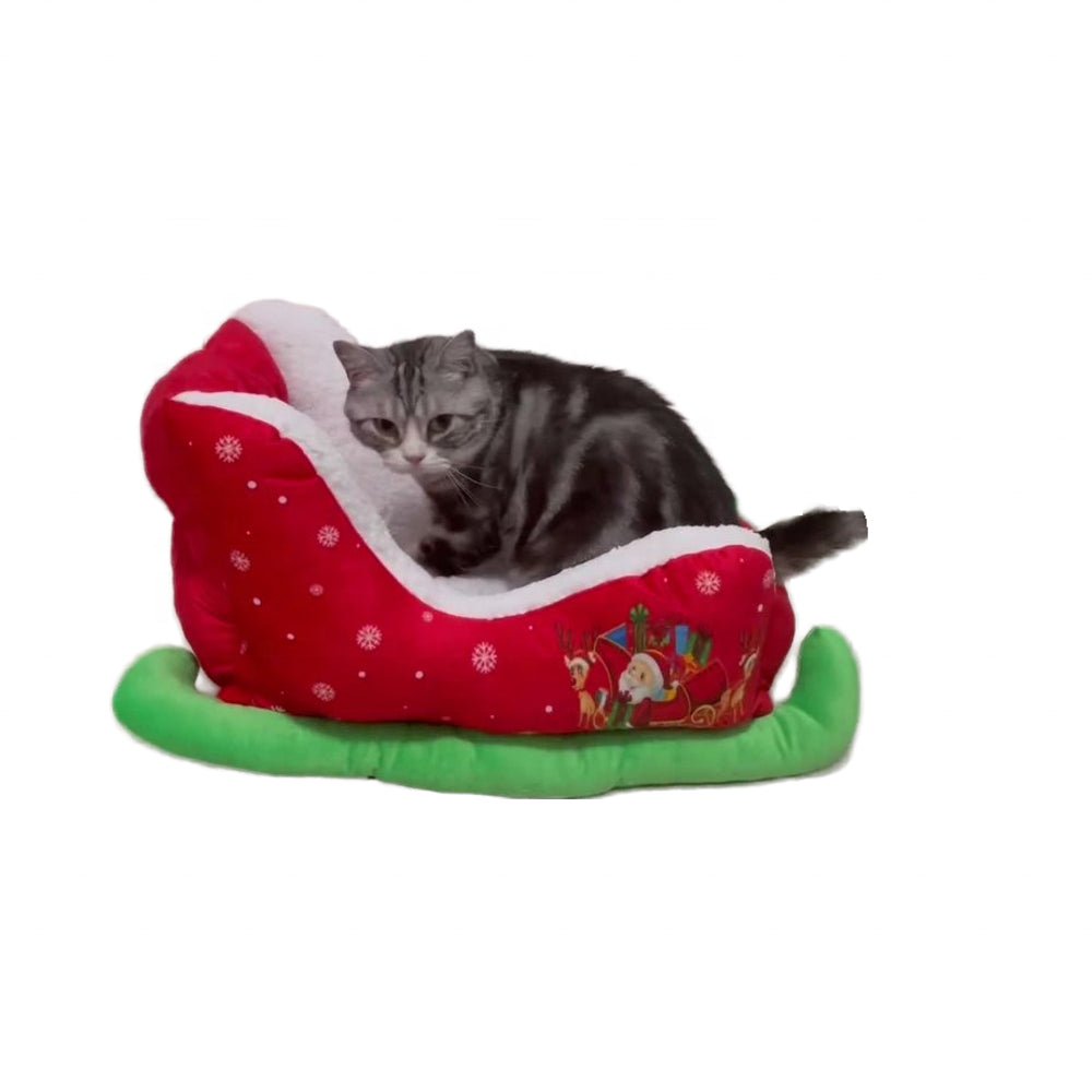 Avtoit | Christmas Sleigh Pet Bed – Warm Cloud Nest for Cats & Dogs, the Perfect Winter Retreat for Your Furry Friends