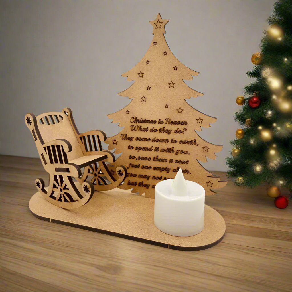 Avtoit | Christmas Tealight Candle Holder – "Merry Christmas in Heaven" Remembrance Ornament for Cherished Holiday Memories & Tabletop Décor