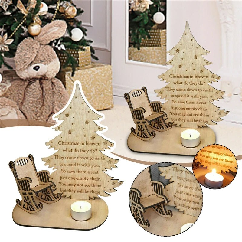 Avtoit | Christmas Tealight Candle Holder – "Merry Christmas in Heaven" Remembrance Ornament for Cherished Holiday Memories & Tabletop Décor