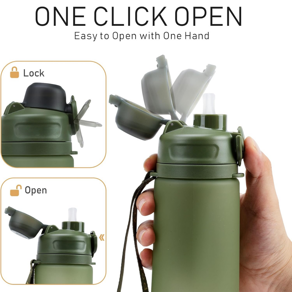 Avtoit | Collapsible 600 ml Silicone Water Bottle - Leakproof & BPA-free