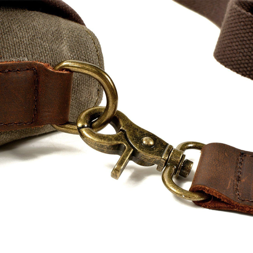 Avtoit | HorizonPath - Compact Vintage Shoulder Bag - High-Quality Waxed Cotton and Full-Grain Leather