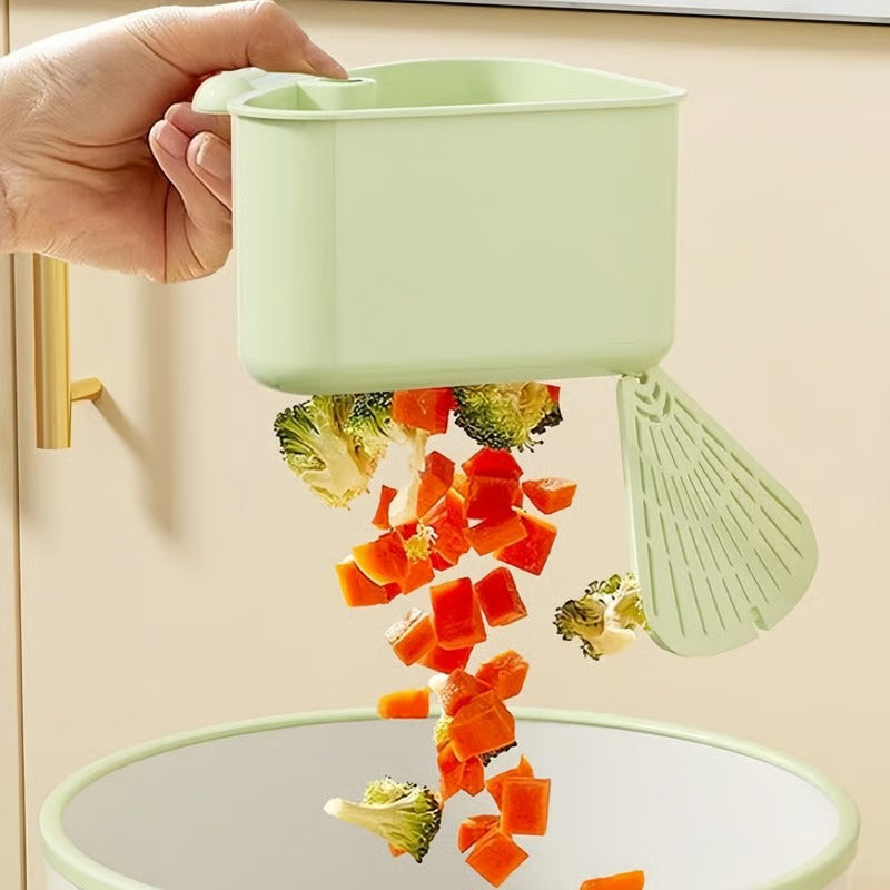 Avtoit | Corner drain basket with suction cup – With floor flap for touch-free disposal