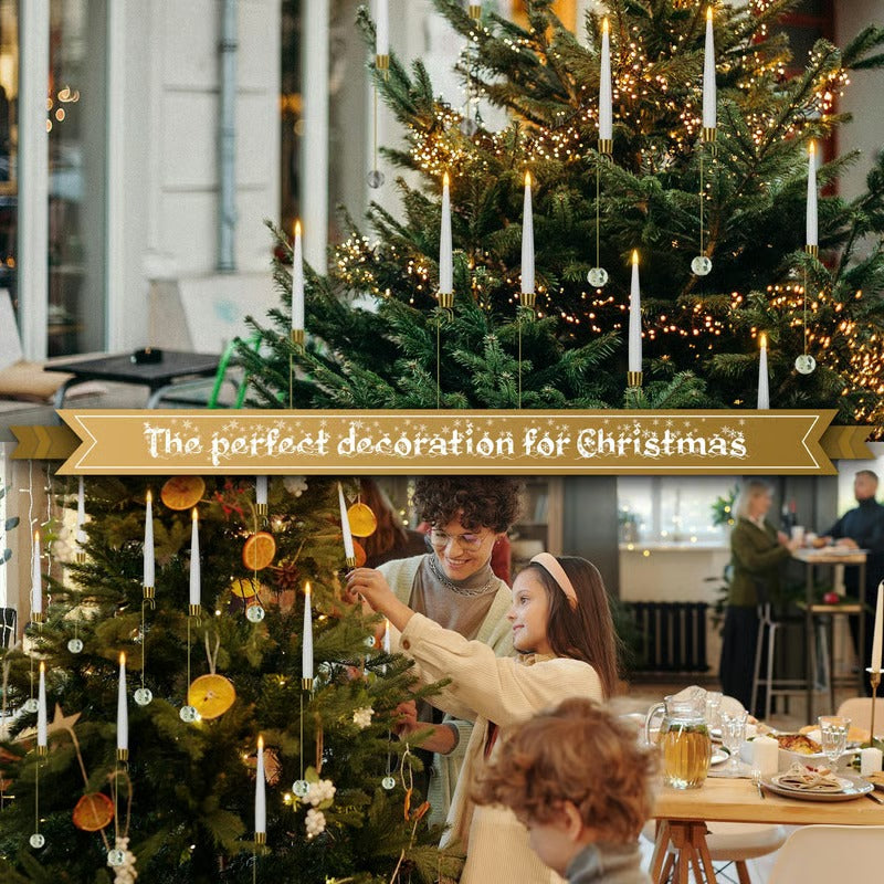 Avtoit | LED Christmas tree candles with crystal ball – Realistic flame effect