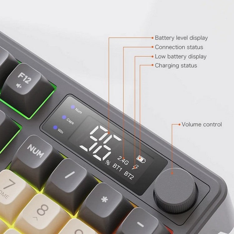Avtoit | Silent Mechanical Keyboard - Cool Gaming Wireless Design with Display