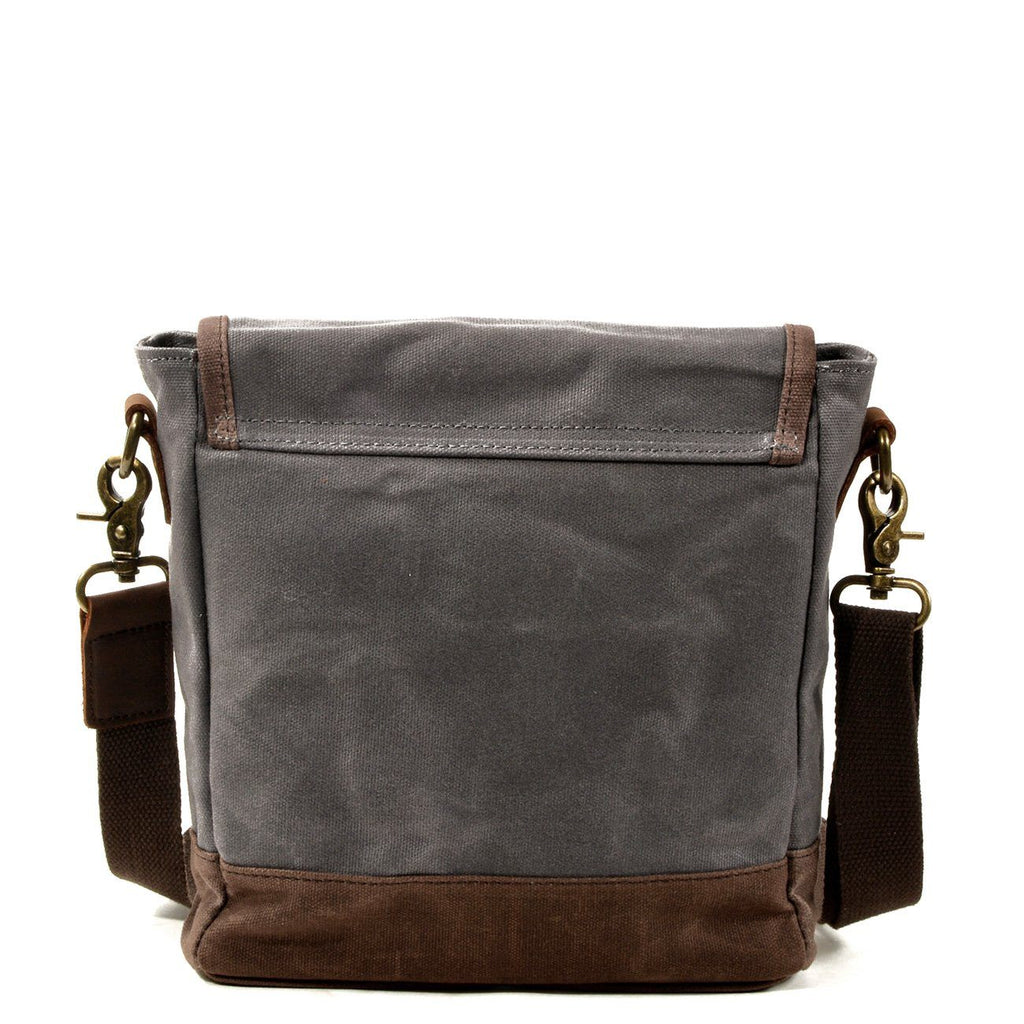 Avtoit | HorizonPath - Compact Vintage Shoulder Bag - High-Quality Waxed Cotton and Full-Grain Leather