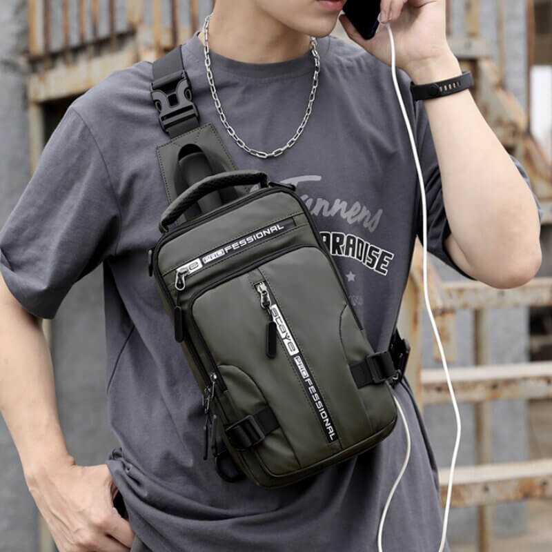 Avtoit | Waterproof Oxford Crossbody Bag, Anti-Theft Sling Bag, USB Charging & Multi-Pocket Design