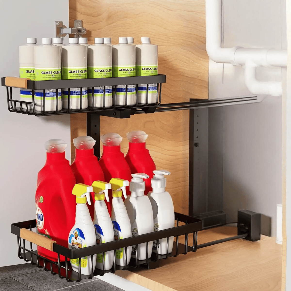 Avtoit | Curcura – Heavy-Duty Adjustable Steel Under Sink Organizer for Kitchen & Bathroom