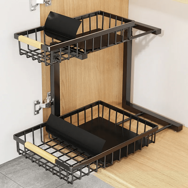 Avtoit | Curcura – Heavy-Duty Adjustable Steel Under Sink Organizer for Kitchen & Bathroom