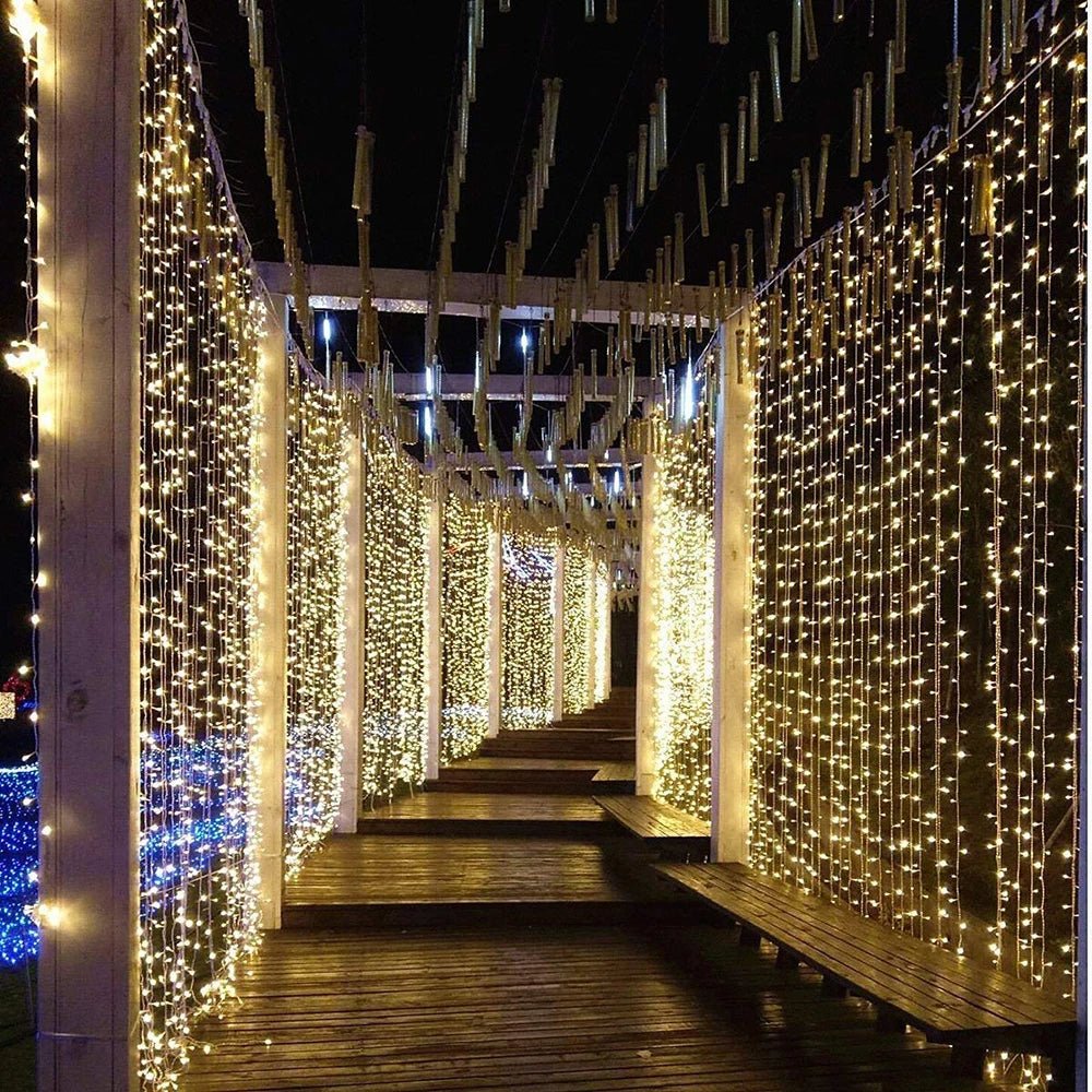 Avtoit | Curtain Christmas Lights 8 Modes Control - Remote Control Christmas Decorative Hanging String Lights
