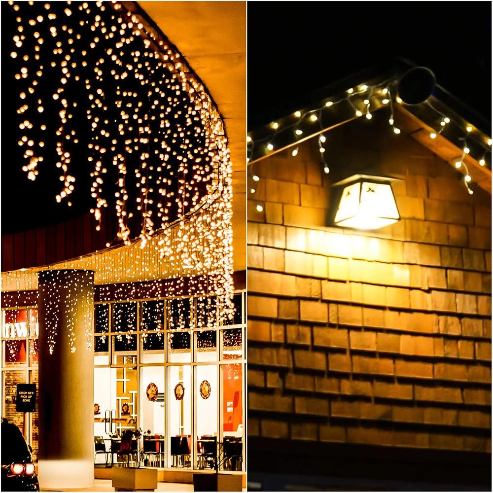 Avtoit | Curtain Christmas Lights 8 Modes Control - Remote Control Christmas Decorative Hanging String Lights
