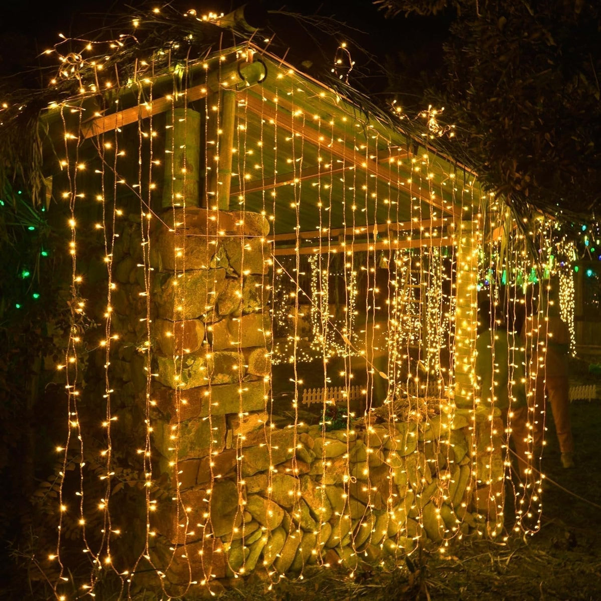Avtoit | Curtain Christmas Lights 8 Modes Control - Remote Control Christmas Decorative Hanging String Lights