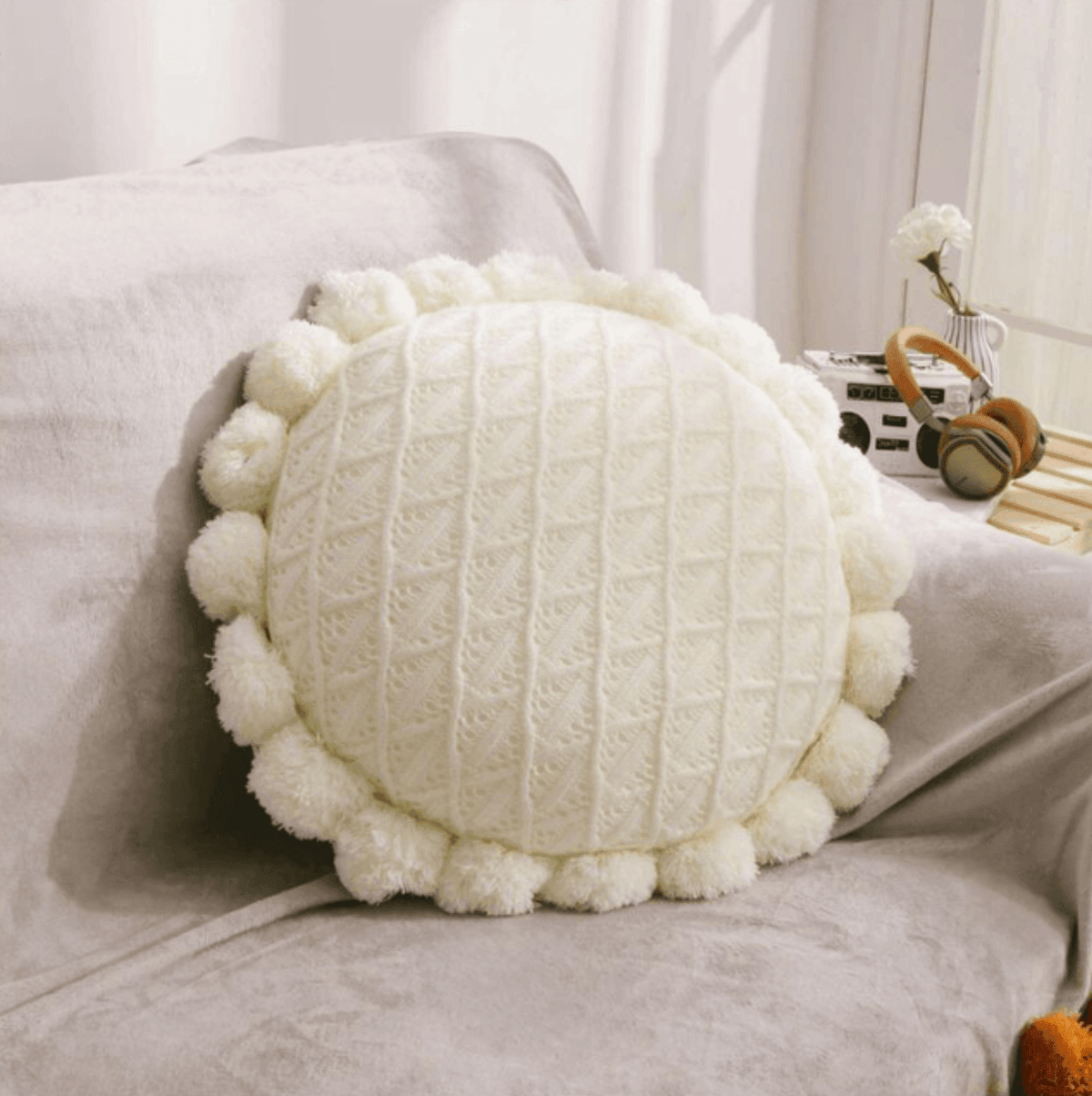 Avtoit | Sweet Pom Pom Tassel Round Cushion