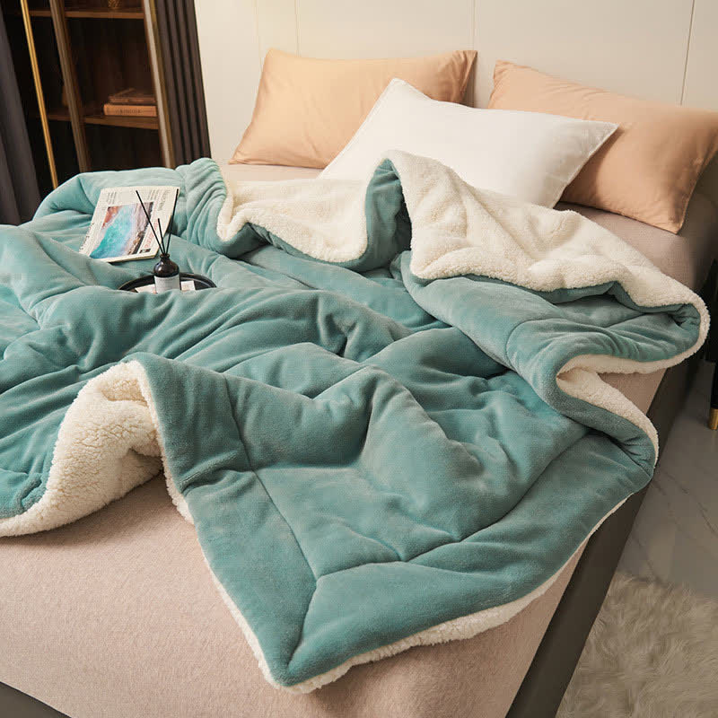 Avtoit | Solid thick double-sided velvet cube blanket