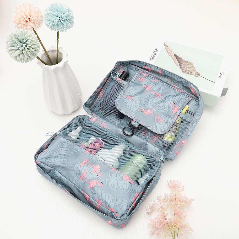 Water-Resistant Hanging Toiletry Bag with Organized Storage for Travel
