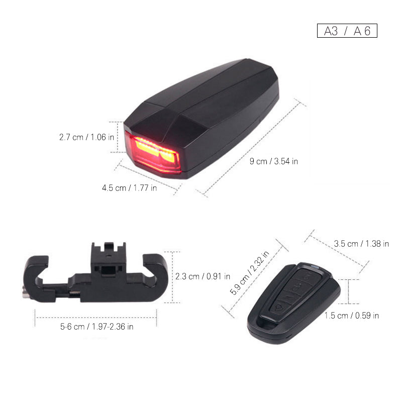 Avtoit | Bicycle Rear Light Remote Control Alarm Lock