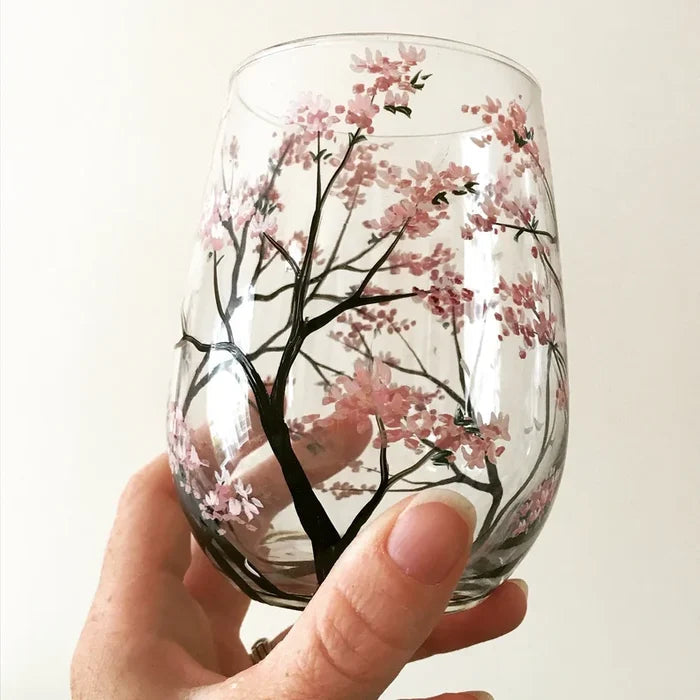 Avtoit | Hand Painted Four Seasons Tree Wine Glasses | Unique Art