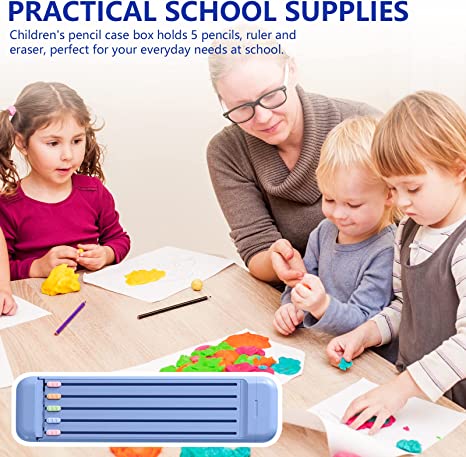 Avtoit | Multifunctional Pencil Case for Kids with 5pcs Pencils2B, Eraser and Ruler