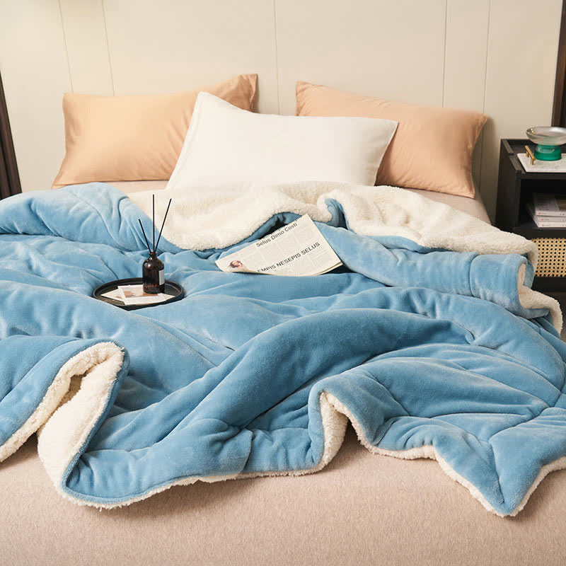 Avtoit | Solid thick double-sided velvet cube blanket