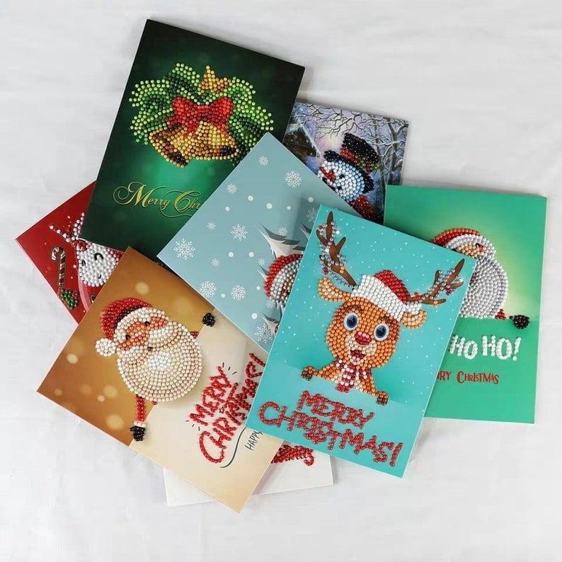 Avtoit | 5D Diamond Painting Christmas Cards New Arrival (8 Pack)