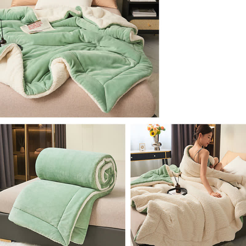 Avtoit | Solid thick double-sided velvet cube blanket