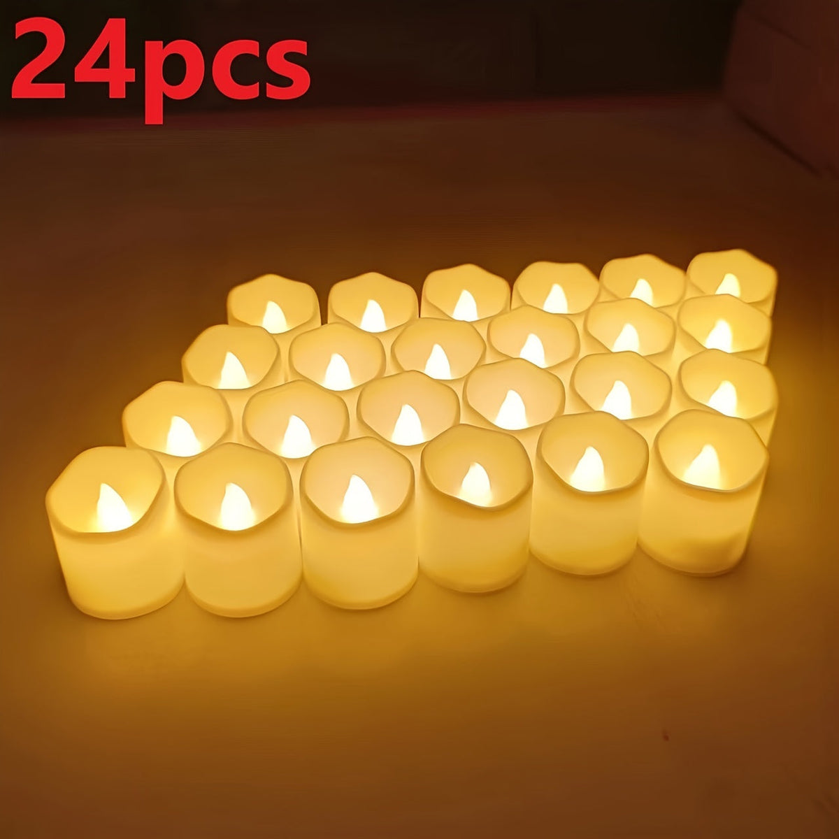 Avtoit | 24/50/100 Pack flameless LED candles – battery-operated flickering tealights, smokeless and romantic for weddings and engagements