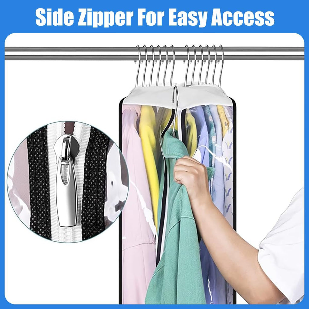 Avtoit | Clear Gusseted Garment Covers – 3-Pack Storage Bags with Side Zipper (Buy 1, Take 1 FREE)