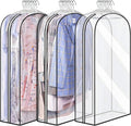 Avtoit | Clear Gusseted Garment Covers – 3-Pack Storage Bags with Side Zipper (Buy 1, Take 1 FREE)