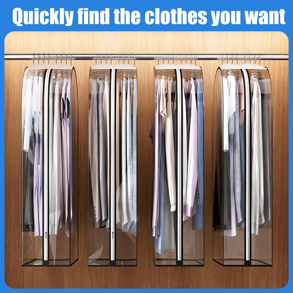 Avtoit | Clear Gusseted Garment Covers – 3-Pack Storage Bags with Side Zipper (Buy 1, Take 1 FREE)