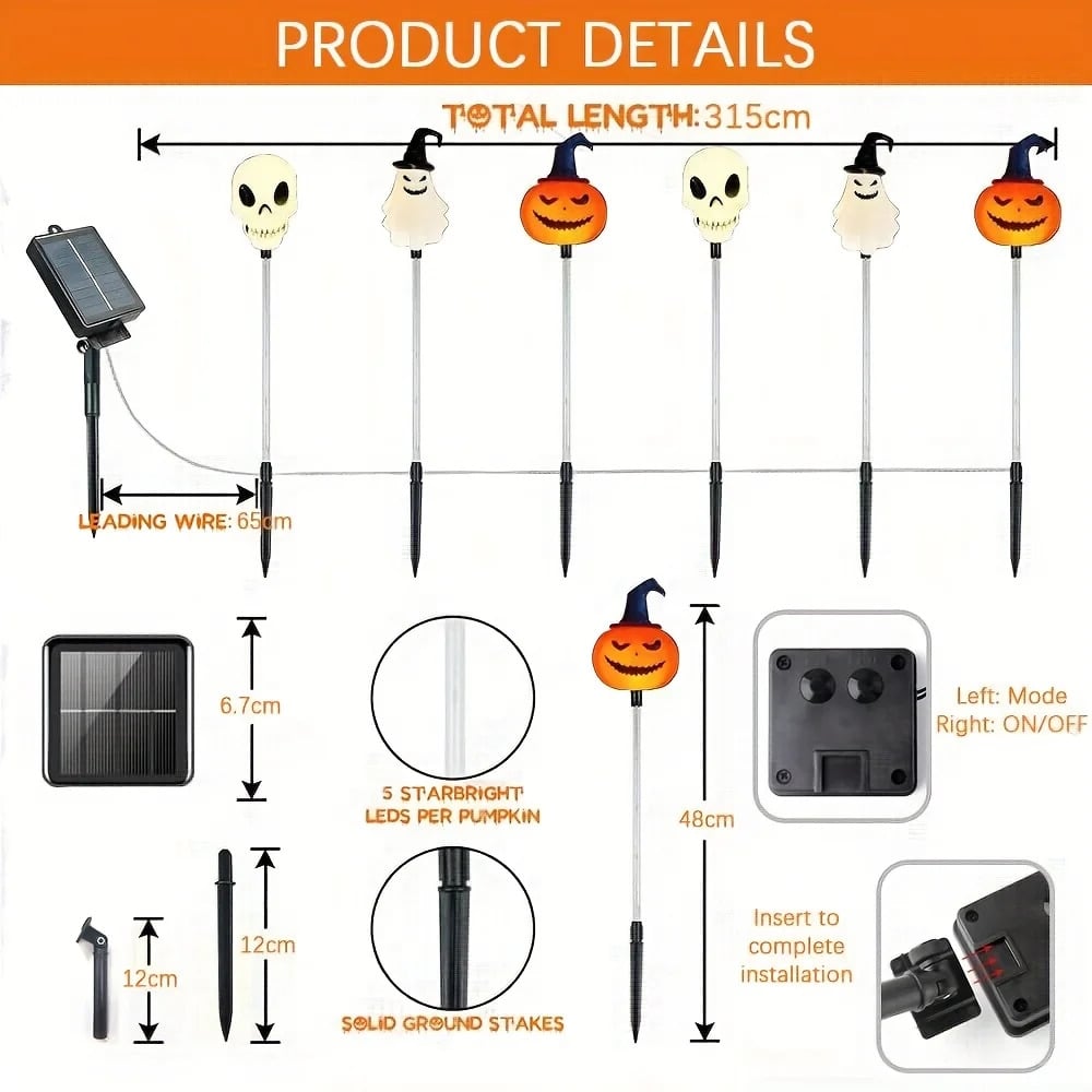 Avtoit | 6 in 1 Halloween Solar Garden Lights