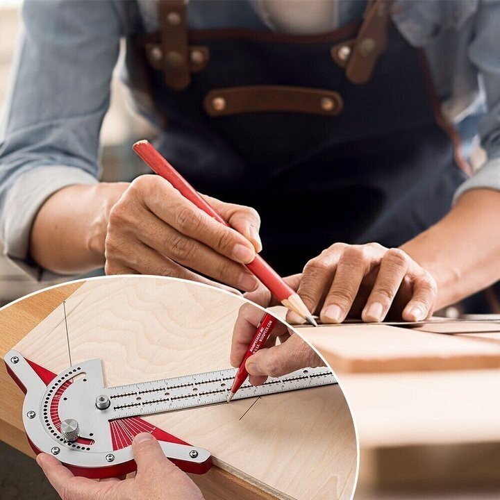 Avtoit | Ultra Precision Marking Ruler Square T Type Woodworking Scriber Measuring Tool
