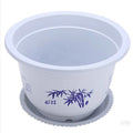 Avtoit | Plastic flower pot with bamboo motif – Elegant planter for balcony and garden