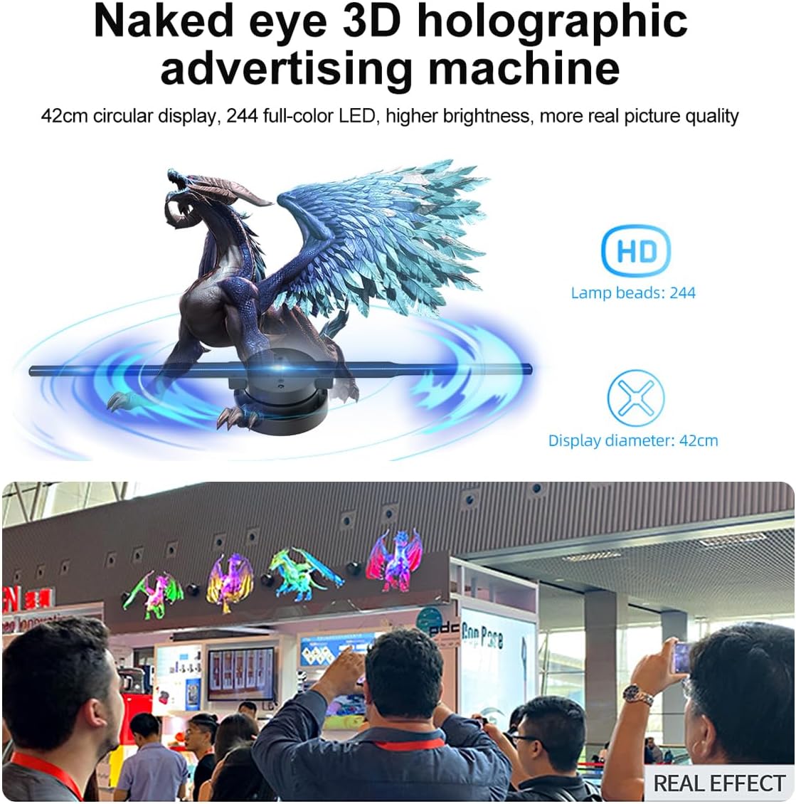 Avtoit | 3D Hologram LED Fan Projector – High-Resolution Visual Display for Home, Business & Events