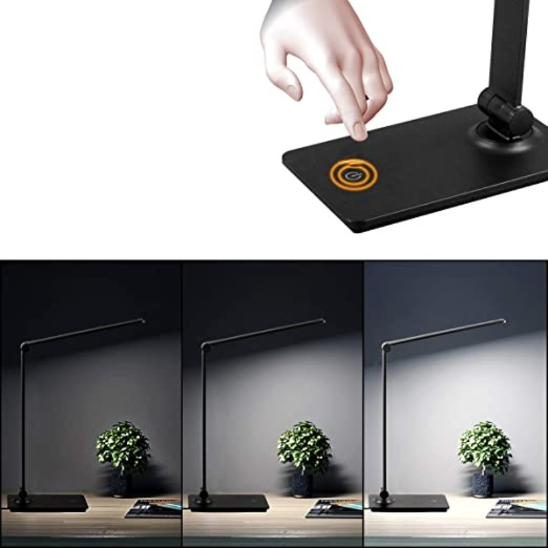 Avtoit | LED desk lamp, touch control desk lamp with 3 brightness levels, dimmable office lamp with adjustable arm, foldable table lamp for desk bedroom nightstand office