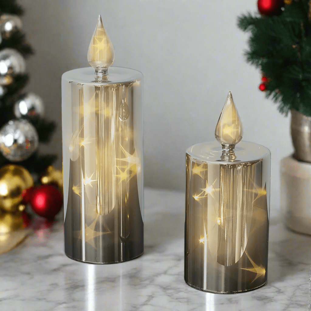 Avtoit | LED Smoky 2pc. Glass Candle Set