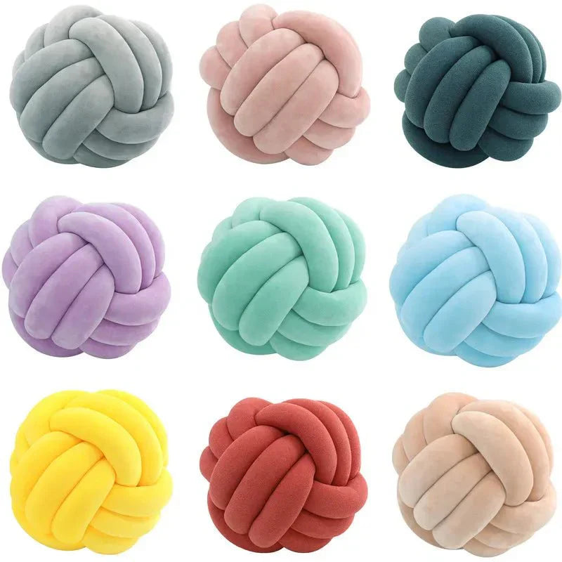 Avtoit | Decorative knotted suede-look ball soft cushion