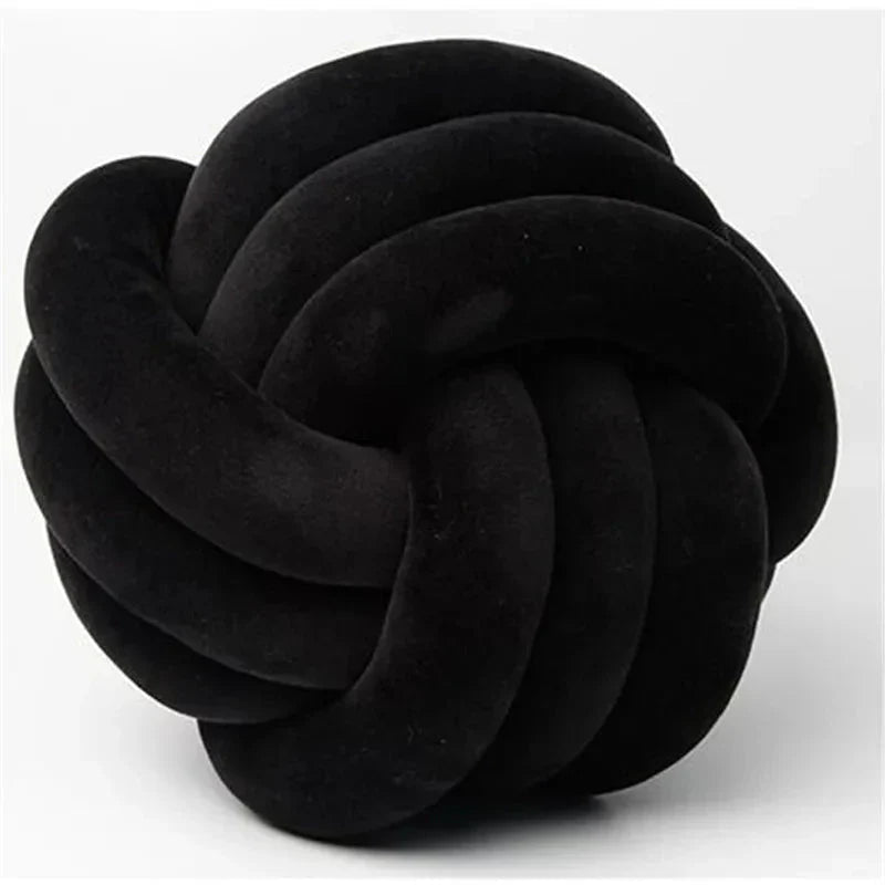 Avtoit | Decorative, soft cushion with knotted ball in suede look