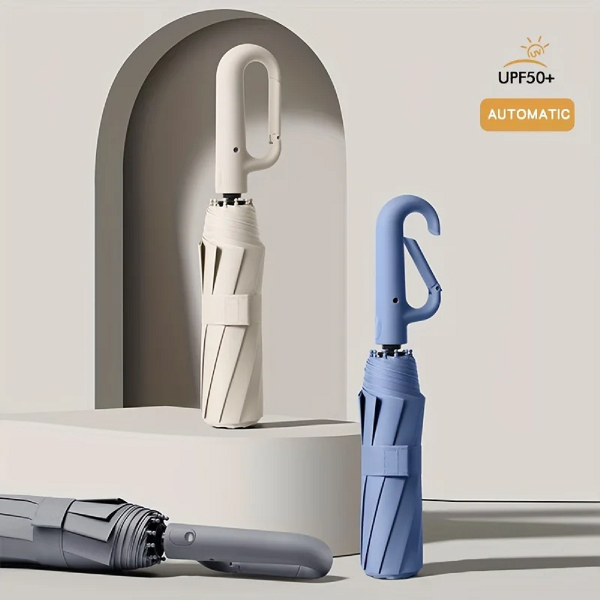 Avtoit | Wind-Resistant Automatic Folding Umbrella with Large Buckle Handle – Compact & Durable