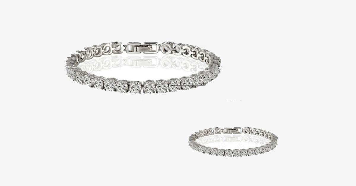 Avtoit | Diamond Eternity Bracelet in Silver Color - Round Cut Diamond Zircon Stones - Let You Look Stunning